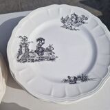 Salins earthenware table service model Chantal, 55 pieces.