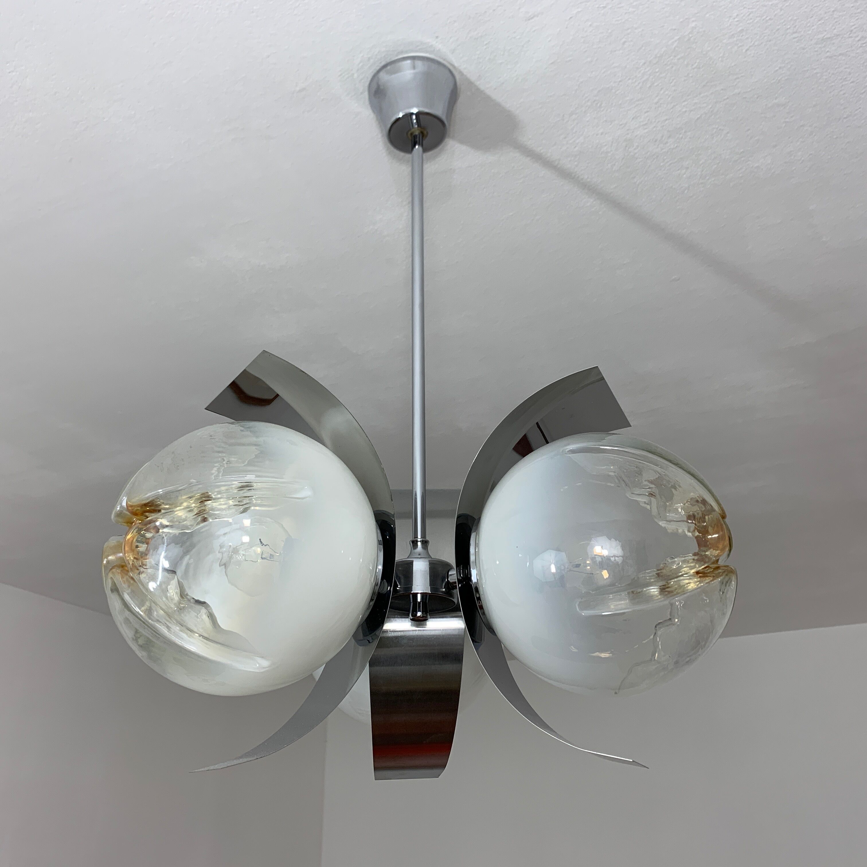 Chrome chandelier Mazzega