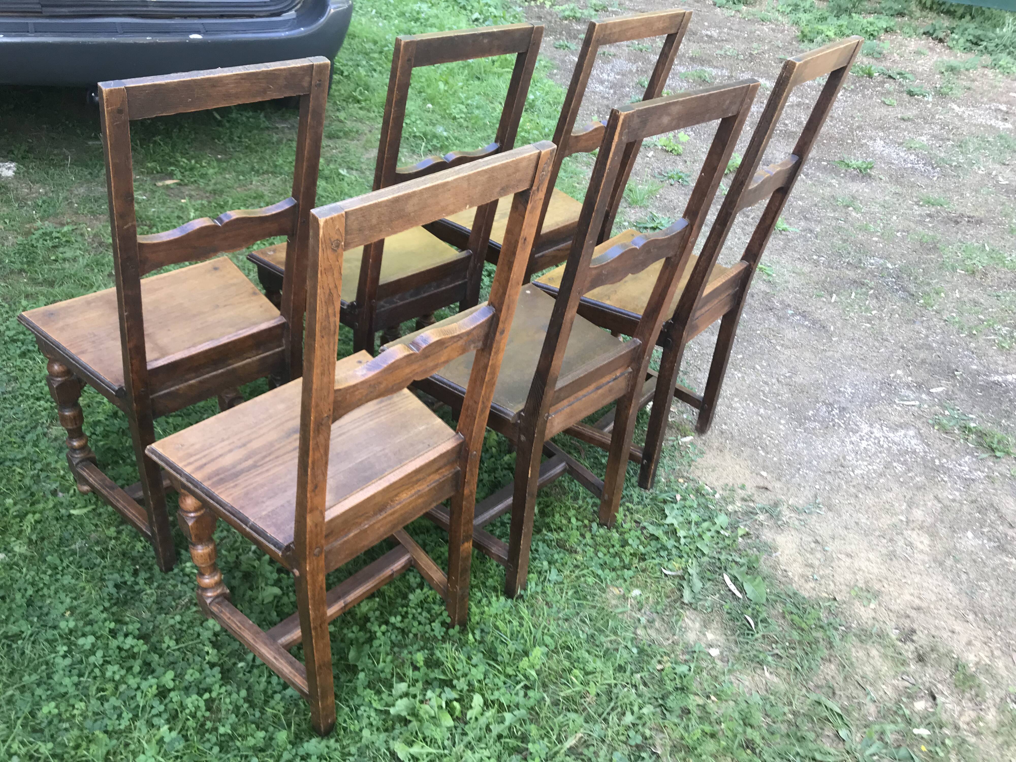 6 Lorraines chairs solid oak