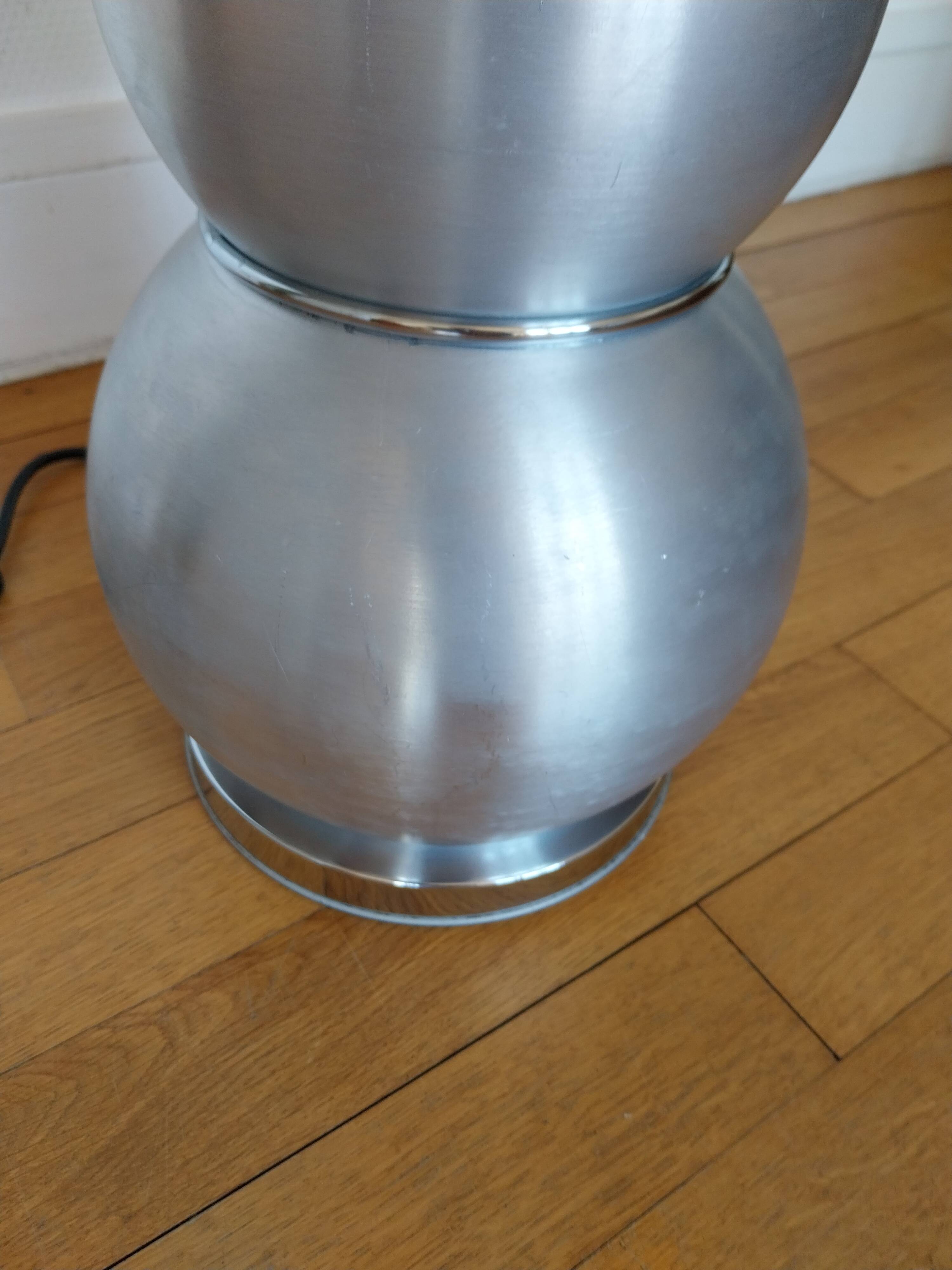 Lampe Bubble en aluminium brossé année 70
