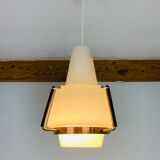Opaline and brass suspension Scandinavian style 60s