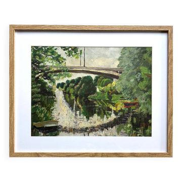 The Marne at St Maur, oil on cardboard, M. Tassart 1963
