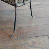 Metal magazine door and vintage rattan