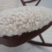 1960s, Danish rocking chair by Frank Reenskaug, model 182, sheepskin.
