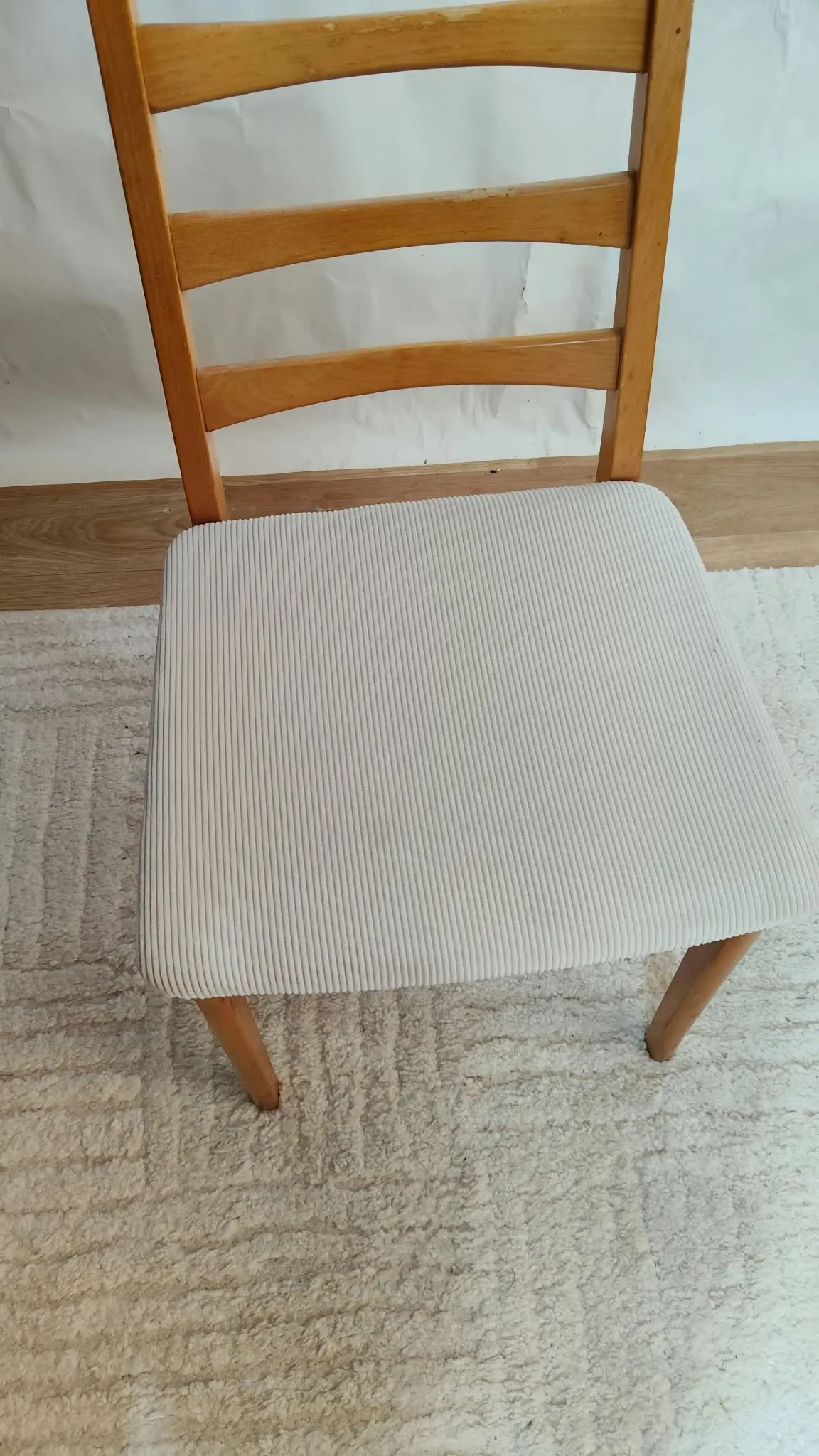 Set of 2 vintage Scandinavian chairs in teak and corduroy, 1960s