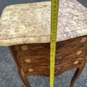 Antique marquetry bedside table – Marble top – Louis XV style