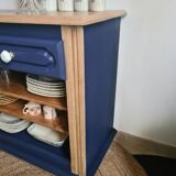 Open buffet in Sèvres blue and wood