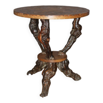 Brutalist pedestal table in vine around 1950