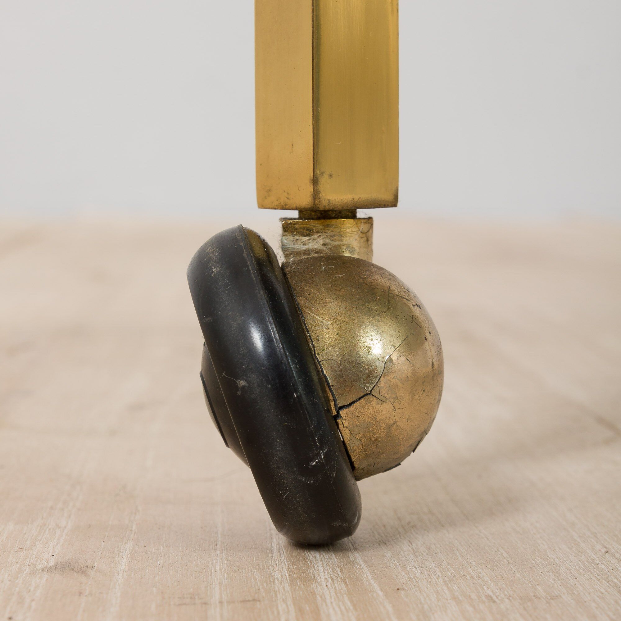 Mid-century italian brass bar cart with portable tray, 1960s