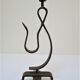 Brutalist candle holder wrought iron beaten patinated H. 37 cm