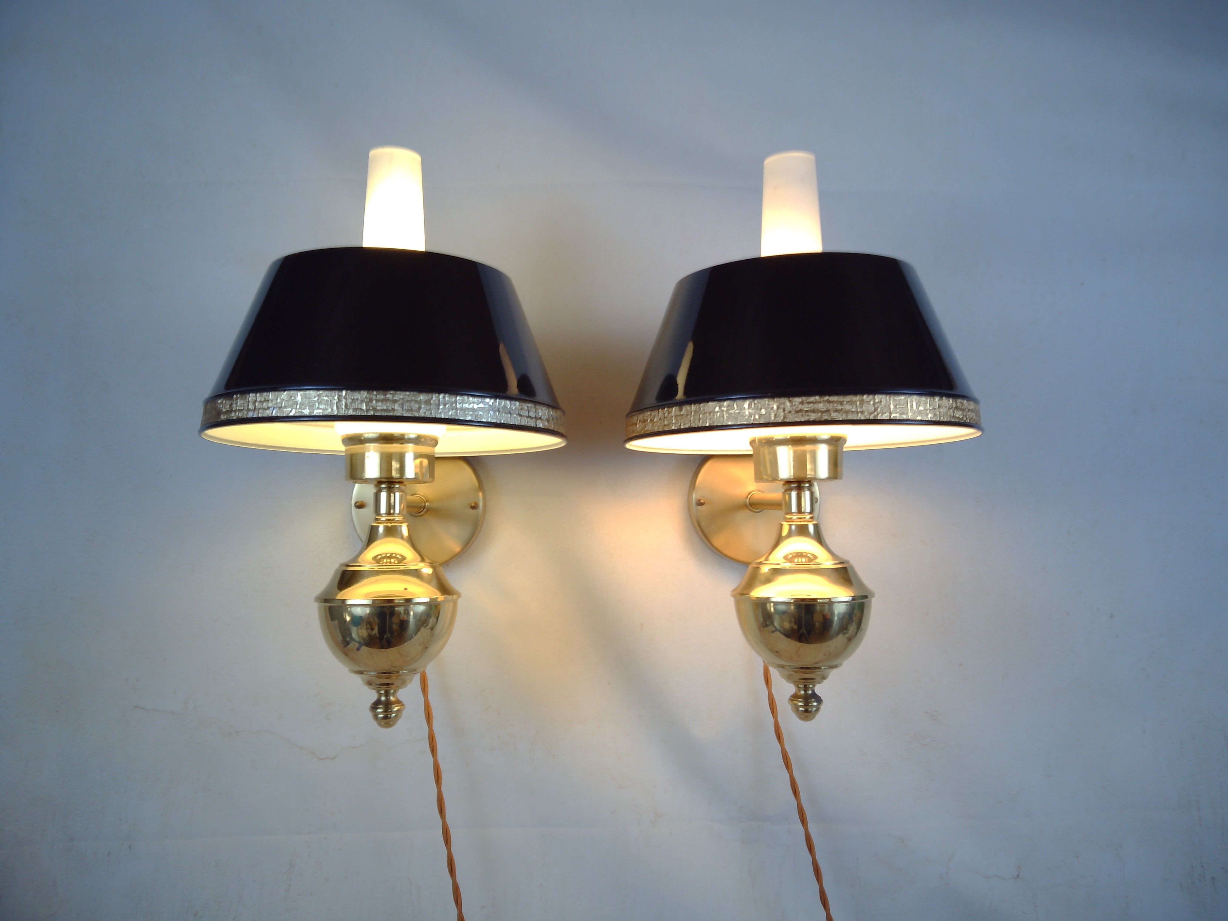 English style sconces by Erik Wärnå for EWÅ, Värnamo, Sweden. 1970's.