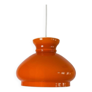 Suspension en verre opalin - orange