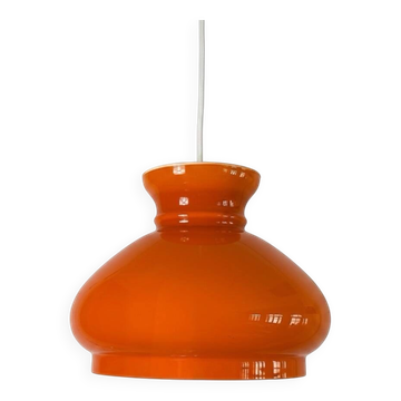 Suspension en verre opalin orange