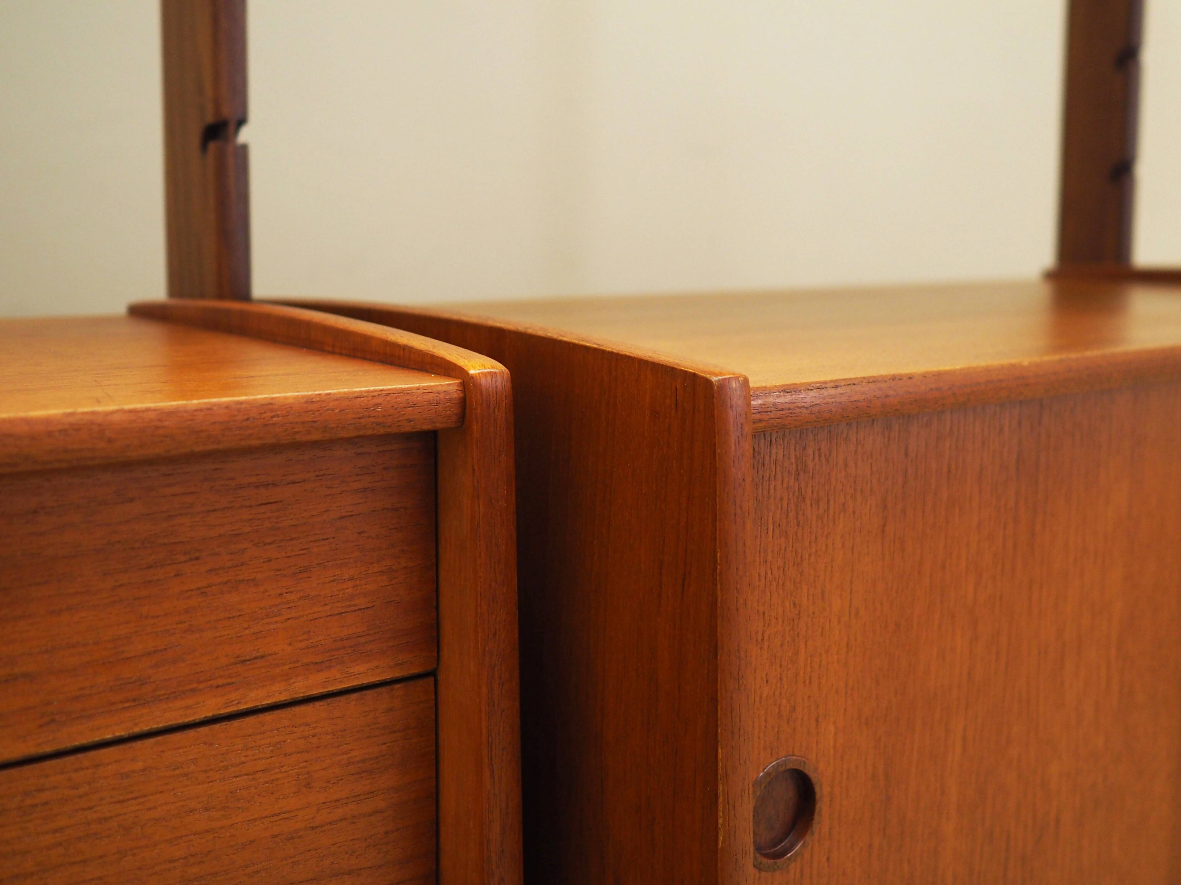 Teak system bookcase, Norwegian design, 1960s, production: Blindheim Mobelf