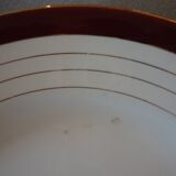 Round serving platter in opaque porcelain, digoin sarreguemines pasteur