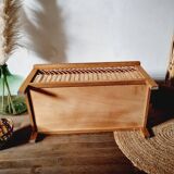 Oak and rattan chest bench 1960