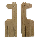 Travertine giraffe bookends, Fratelli Mannelli, Italy, 1970s