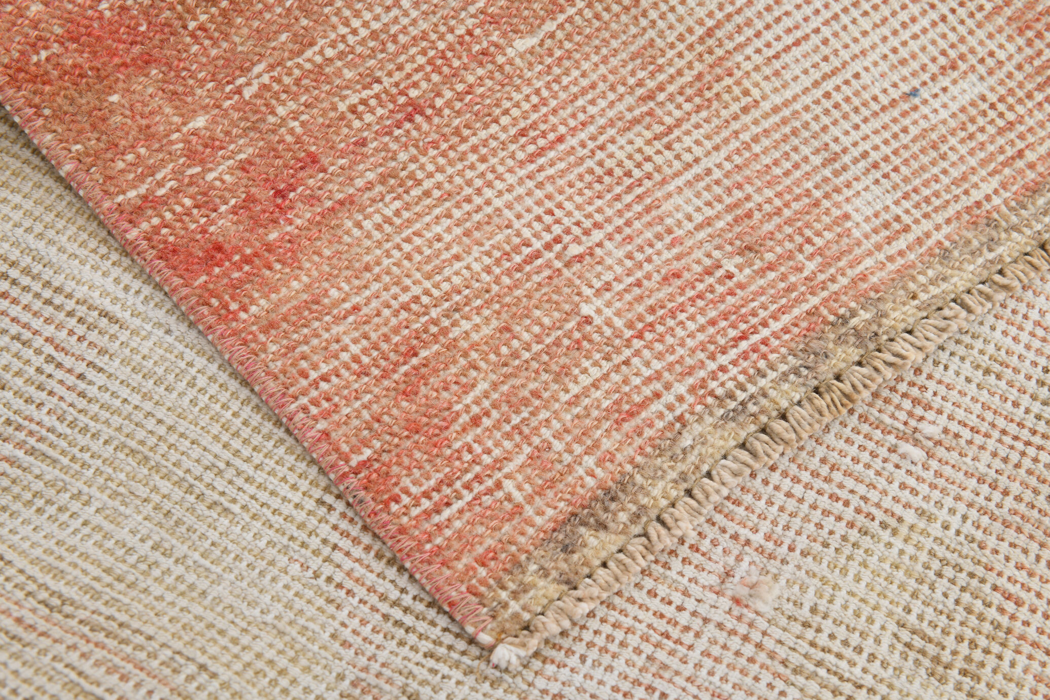 Red & beige vintage runner rug