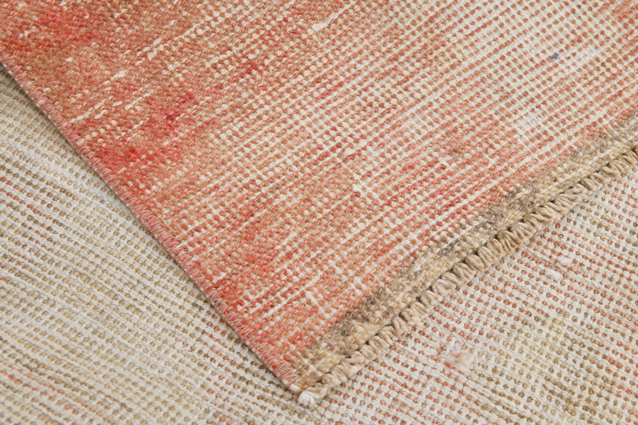 Red & beige vintage runner rug