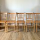 Set of 5 Luterma light blond wood bistro chairs from the 50s