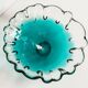 Blue aqua crystal glass bowl, mid-century, Italy, 1970s.