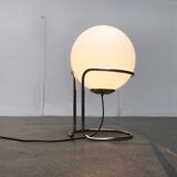 Vintage globe floor lamp in glass and chrome from the space age.