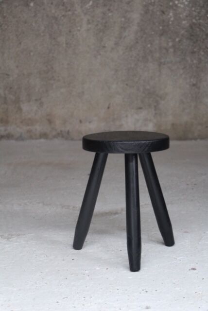 Tabouret de "berger" massive pine France 1960