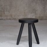 Tabouret de "berger" massive pine France 1960