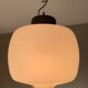 Suspension opaline et teck des années 60