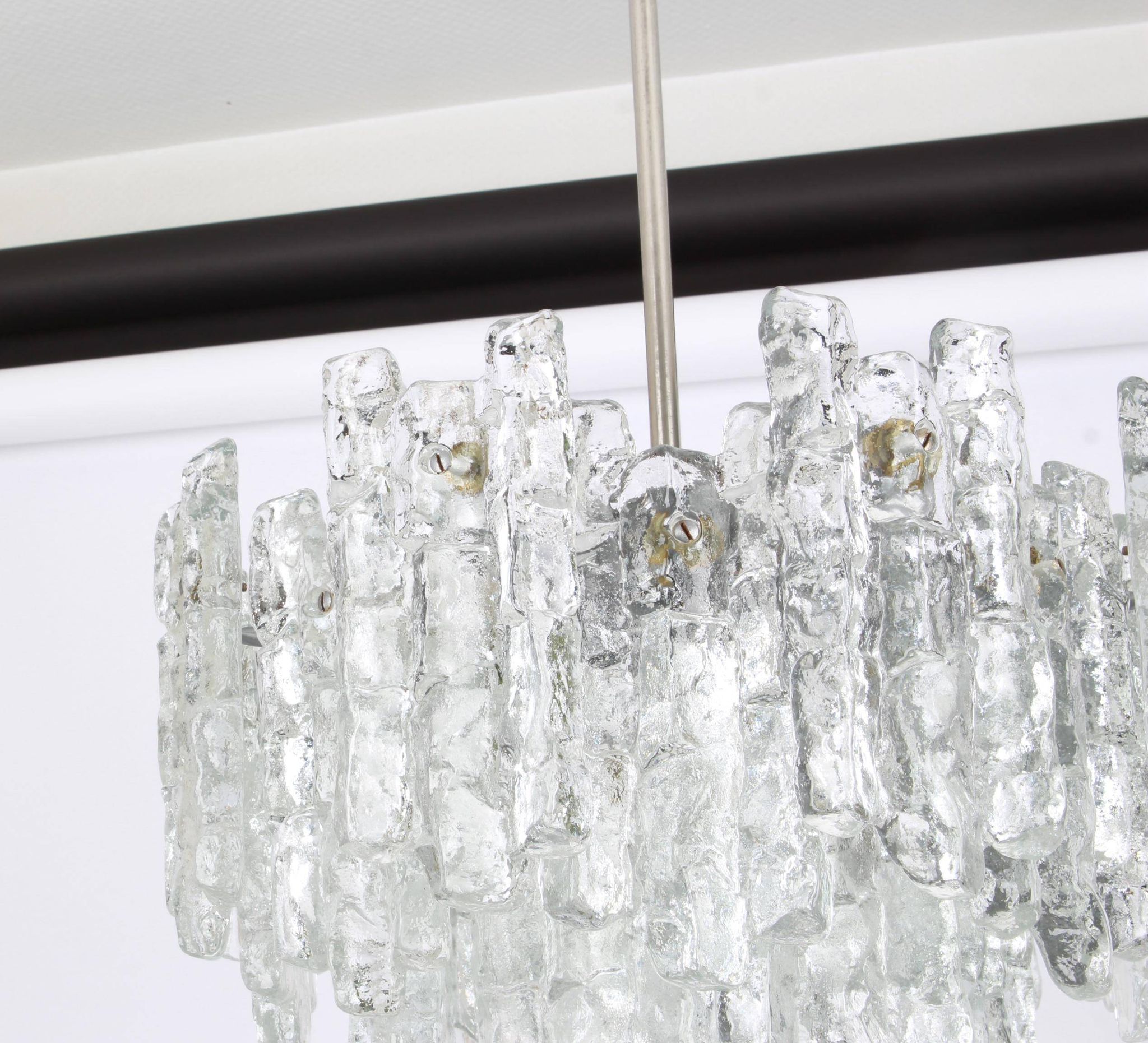 Glass ice Murano chandeliers by Kalmar, Austria, 1960s