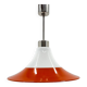 Suspension en verre opalin et métal orange, milieu XXème