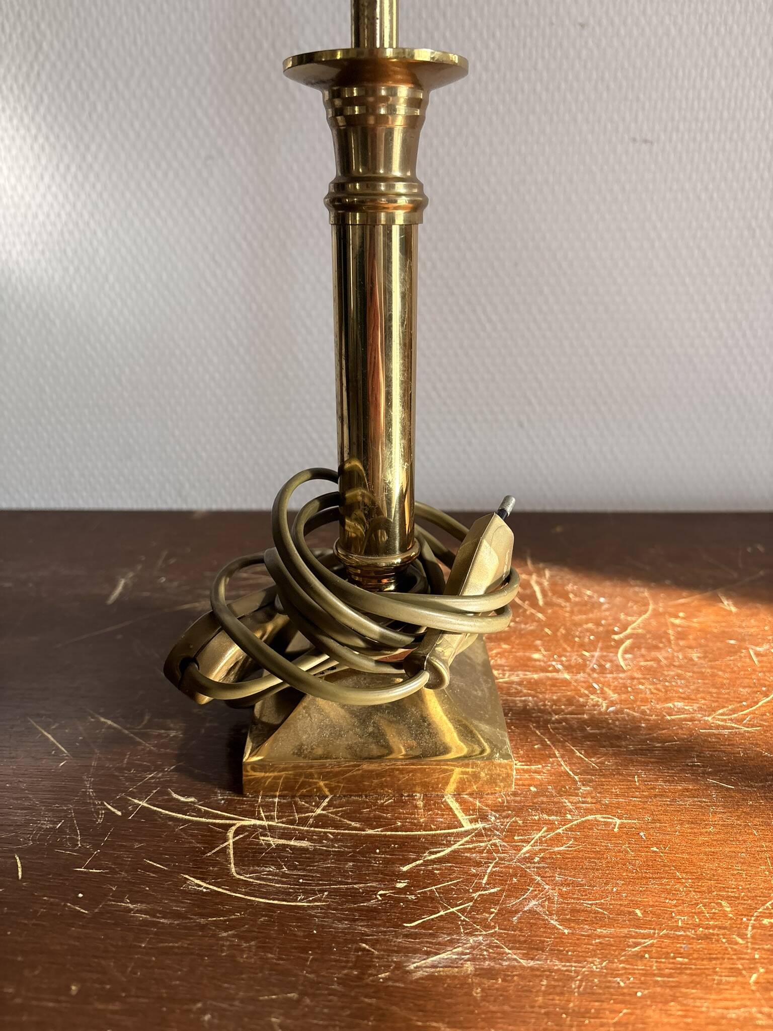 Antique Brass-Gilt Lamp Base Candle Holder Louis XVI XV Style