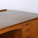 Large Danish teak desk, double sided, by Svend Aage Madsen for H. P Hansen 1960.