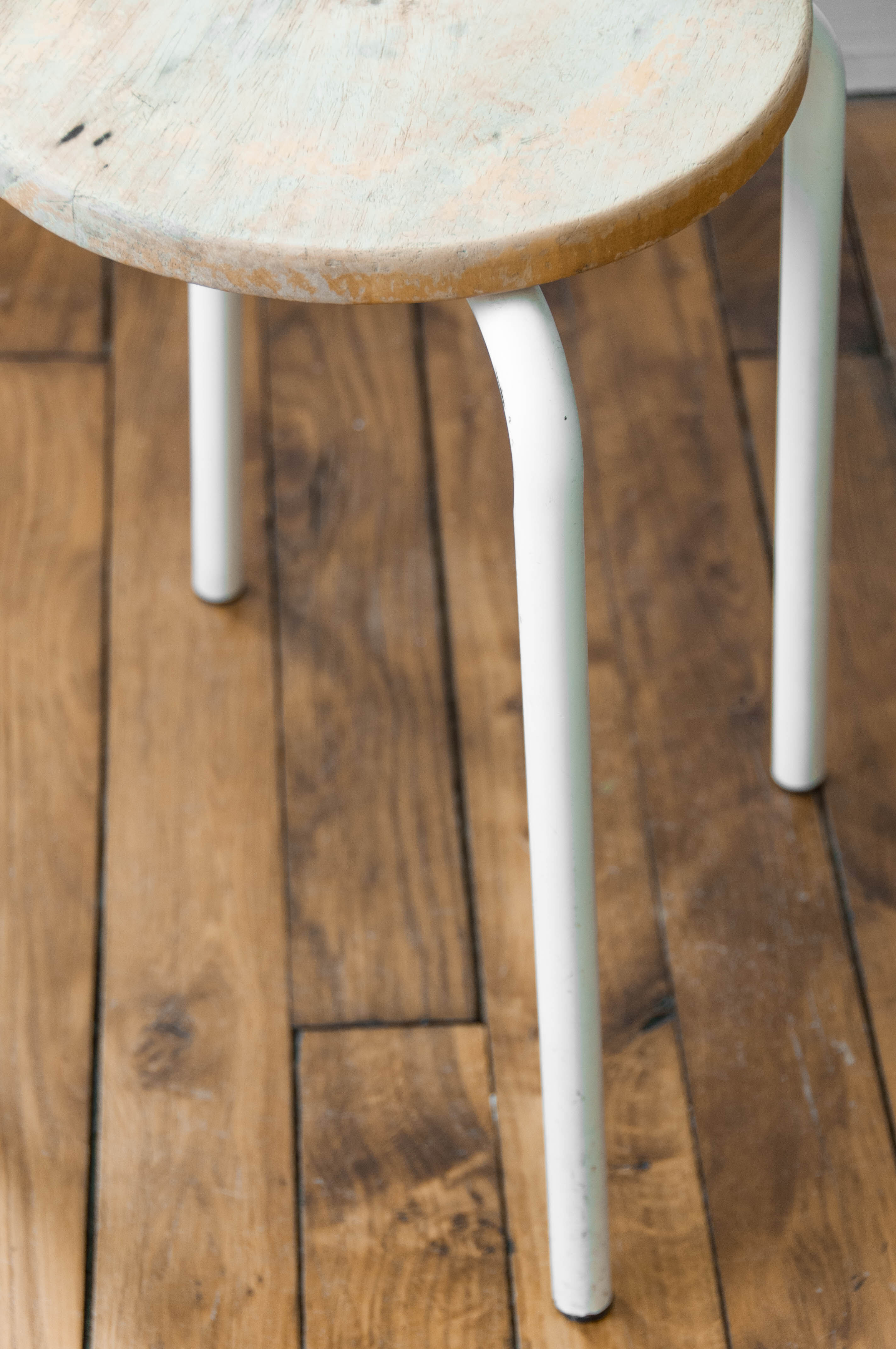 Wooden and metal stool