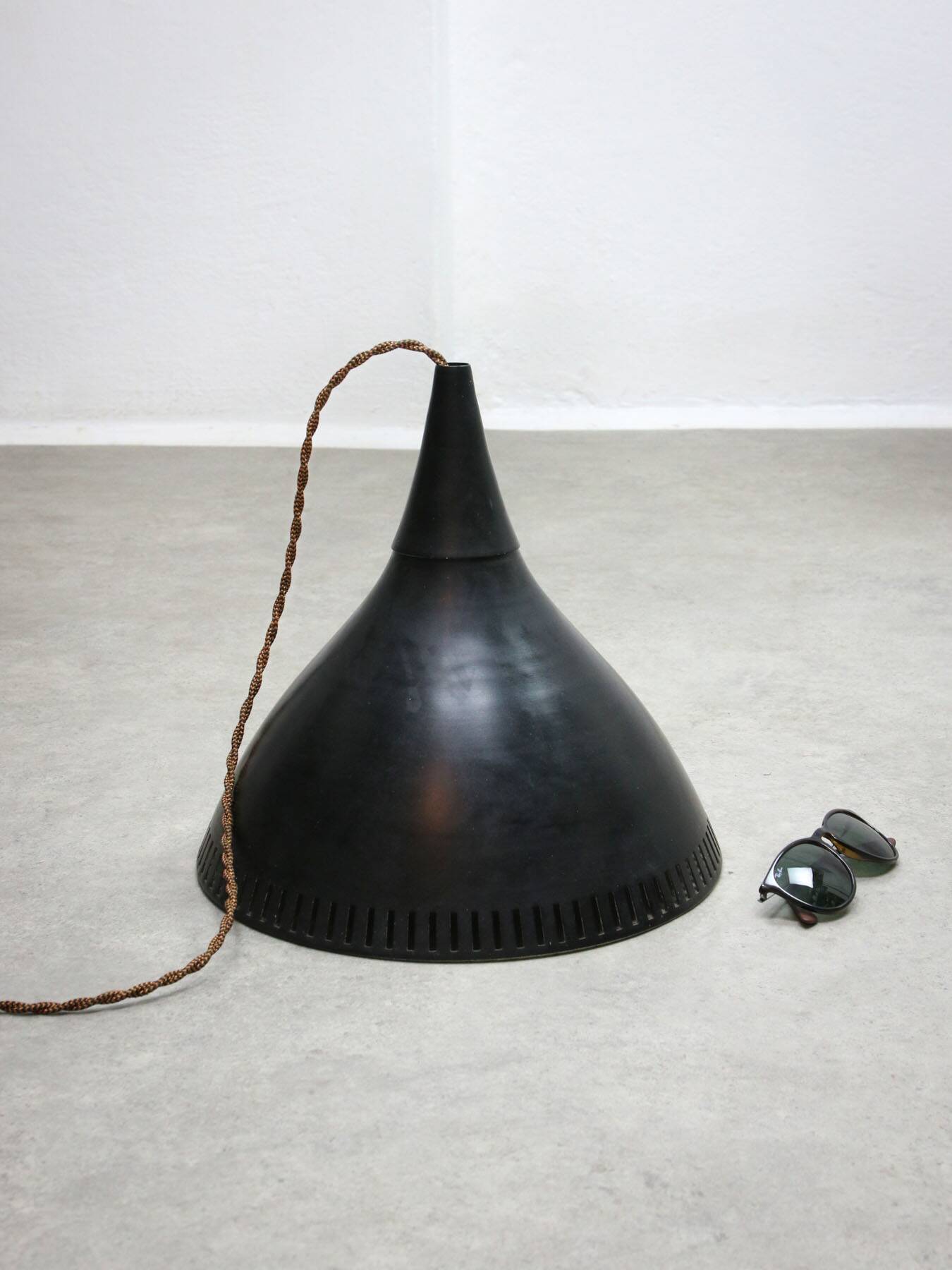 Vintage Italian Black Metal Pendant Lamp