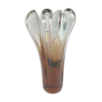 Vase en verre d’art de Jan Beranek pour Skrdlovice Glasswork, années 1960