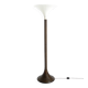 XL 70s Tulip floor lamp with a brown wicker frame and a plexiglass shade