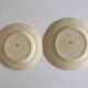Pair of ivory dishes of Sarreguemines with 30 and 34cm