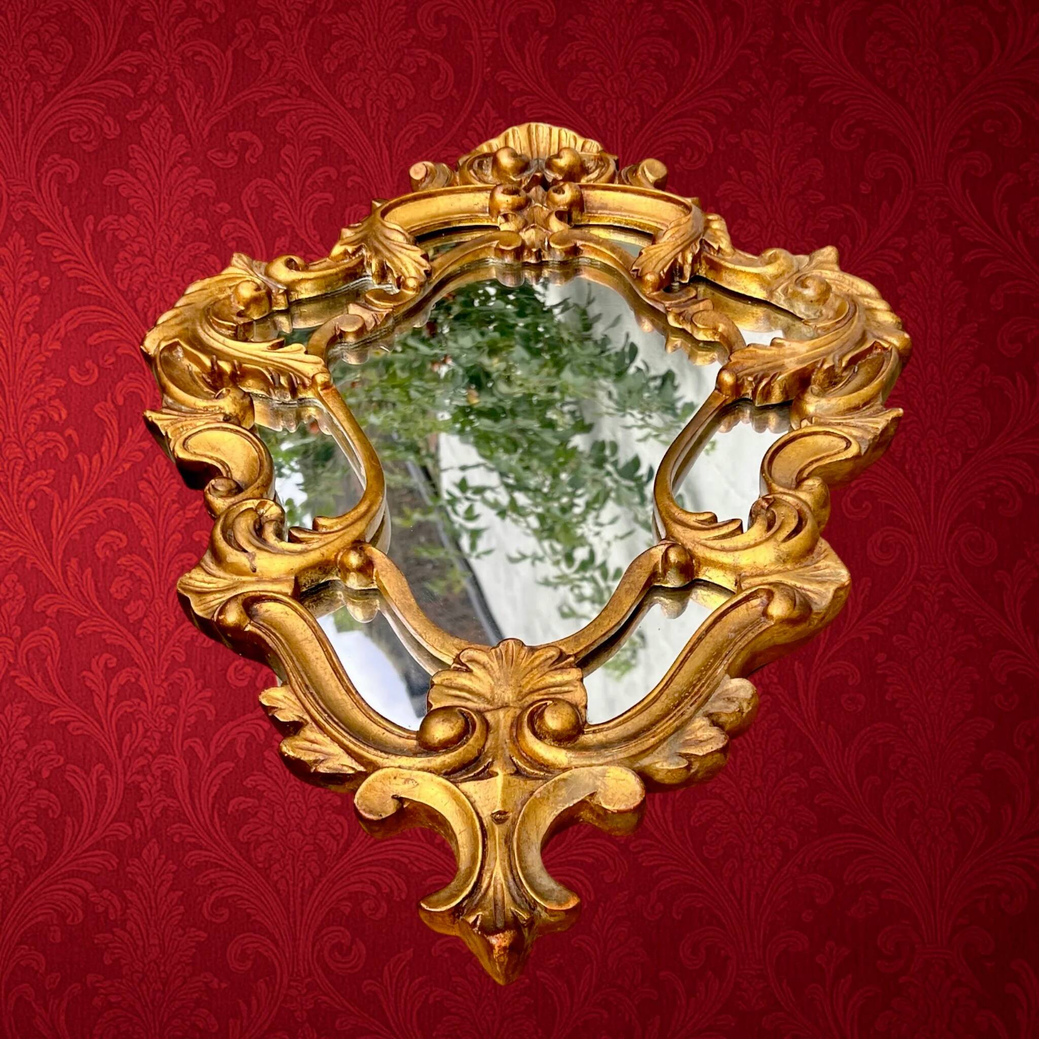 Golden wall mirror with a rococo Louis XV style – 1950s-60s