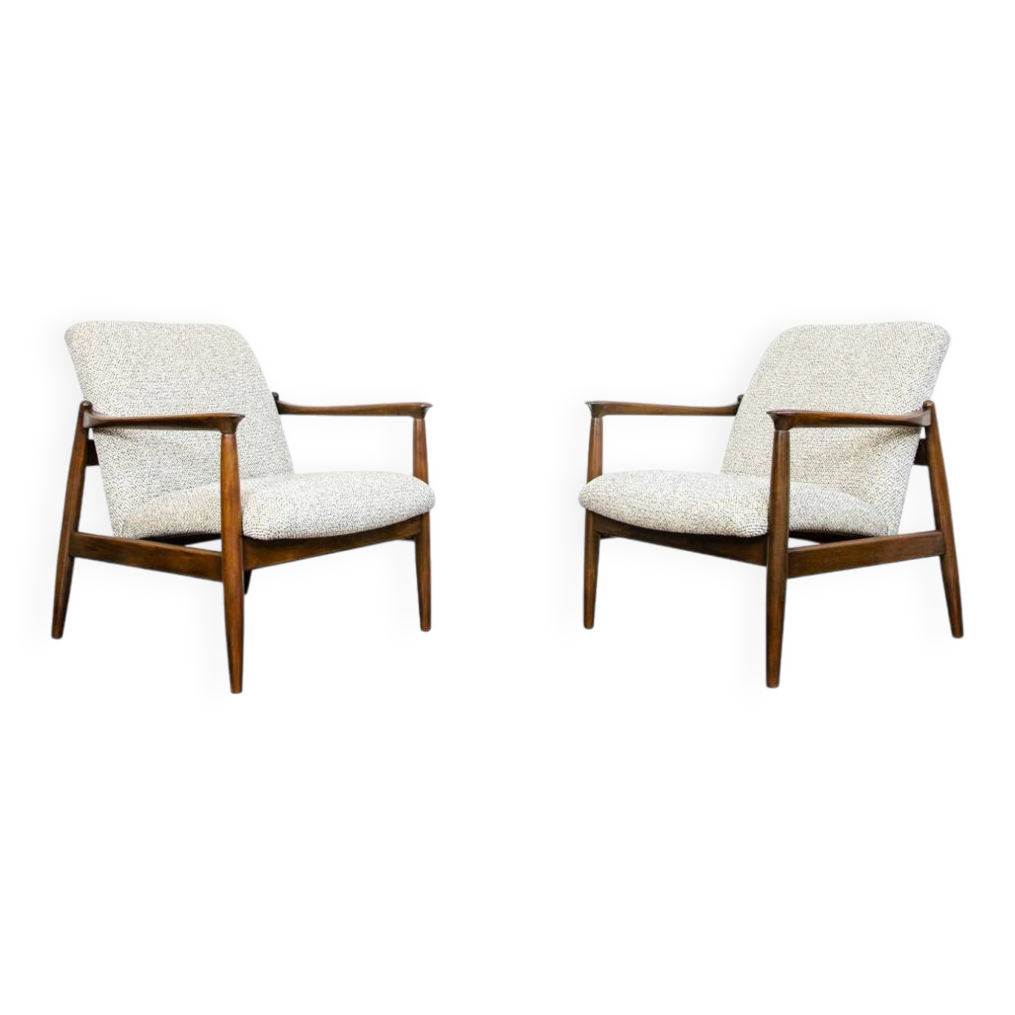 Pair of mid century green gfm64 armchairs by edmund homa, 1960's
