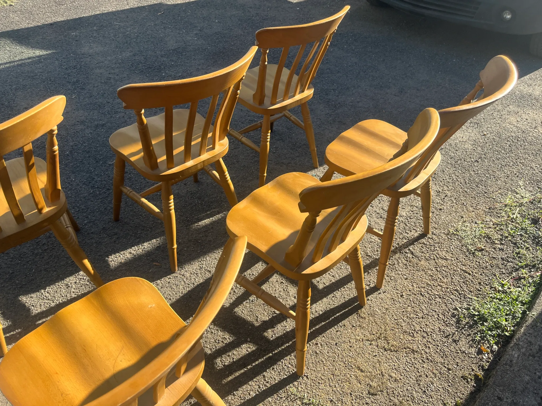 Set of 6 Interior's chairs in solid pine – Honey colour