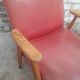 Red armchair with compass feet 50s