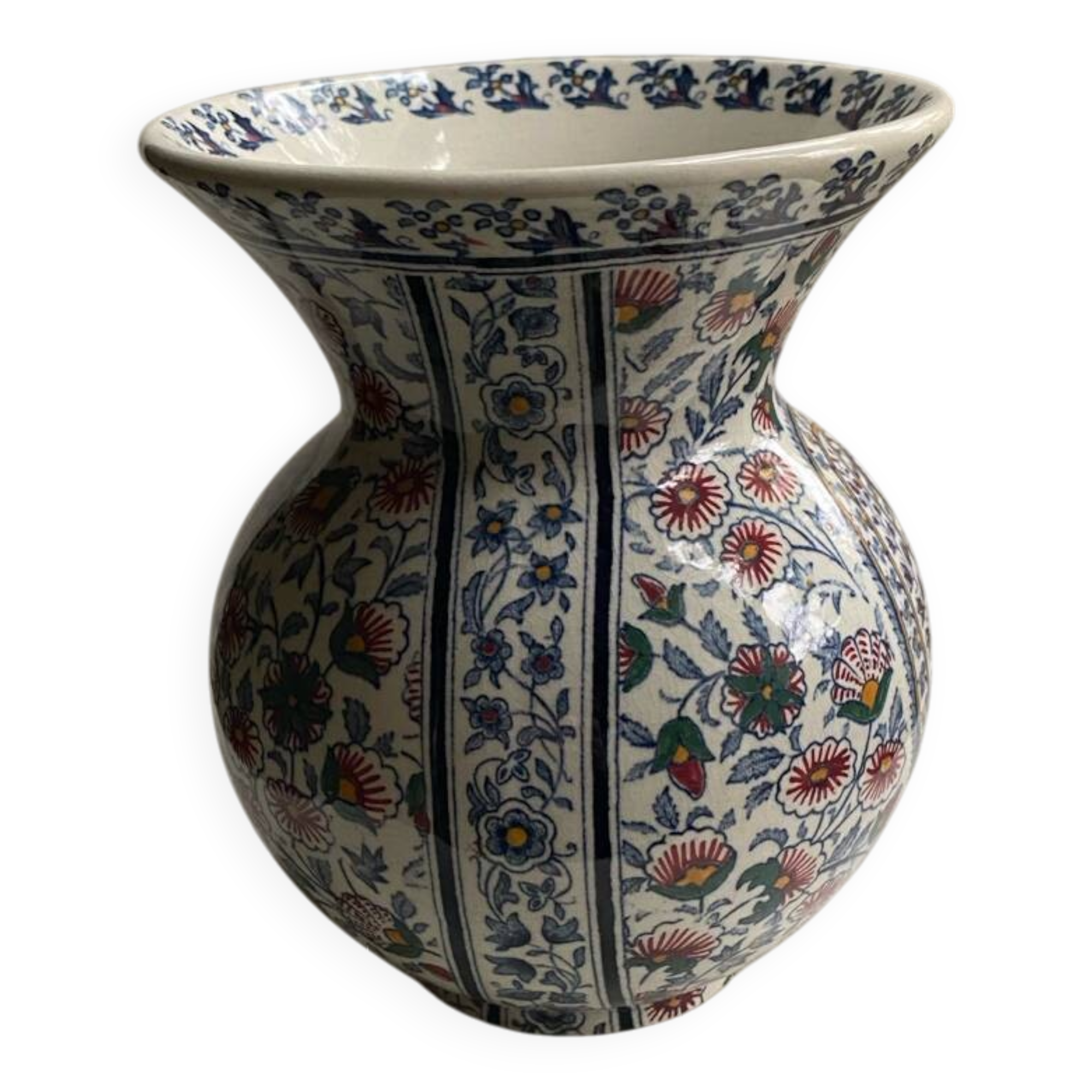 Antique Gien cashmere vase