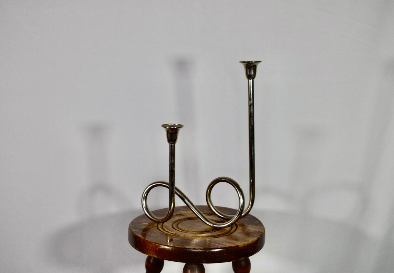 Two-light chrome candle holder