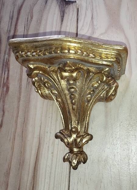 Page 1 of 7 Small wall console in rocaille style – patinated gold decor, Louis style