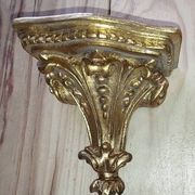 Page 1 of 7 Small wall console in rocaille style – patinated gold decor, Louis style