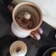 Stoneware coffee pot with filter