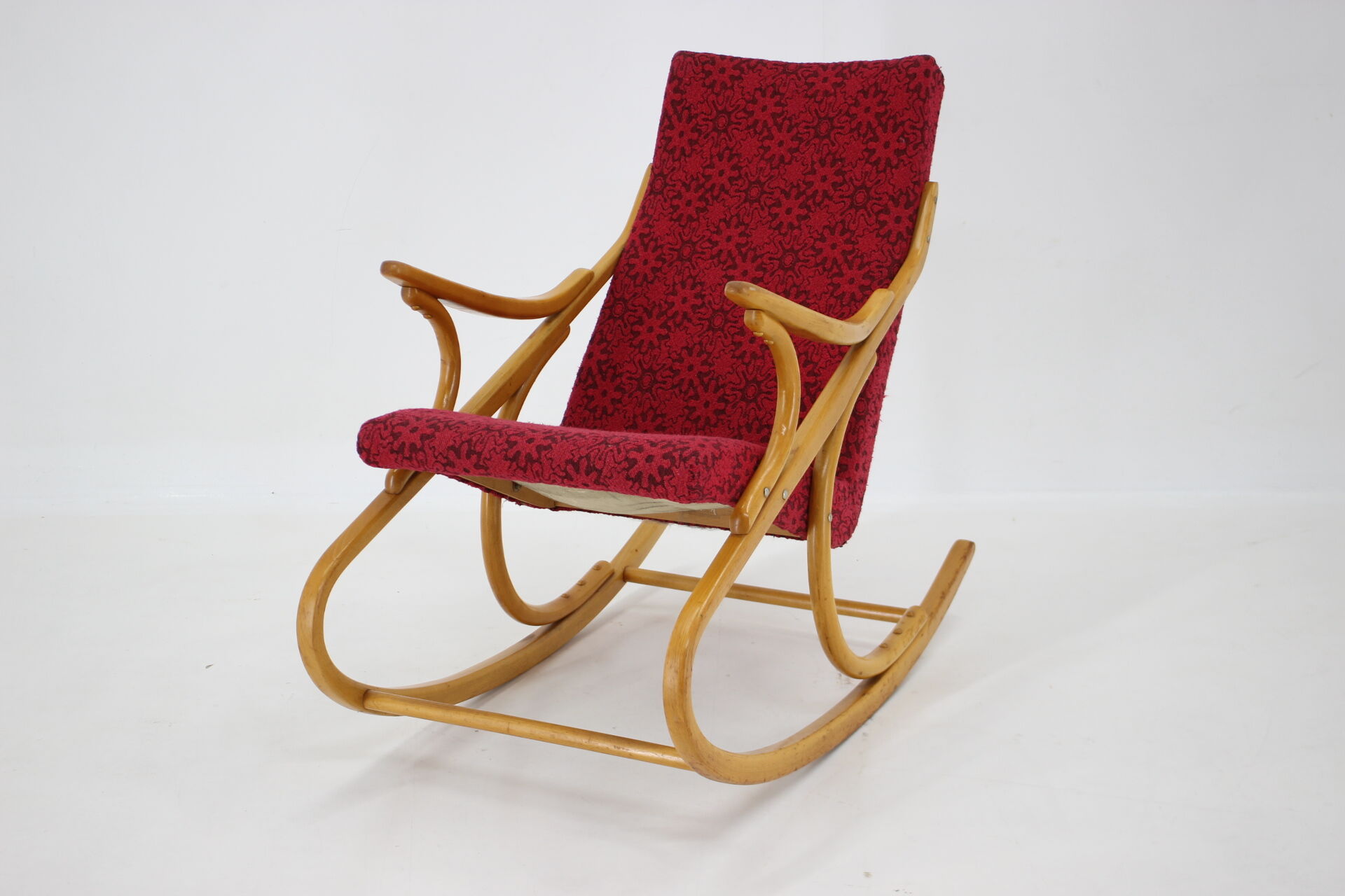1970s Beech Rocking Chair by Ton, Czechoslovakia