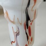 Dalian Glass Co Ltd. Snowflake vase. Smoked swirl decoration. Height 25.5