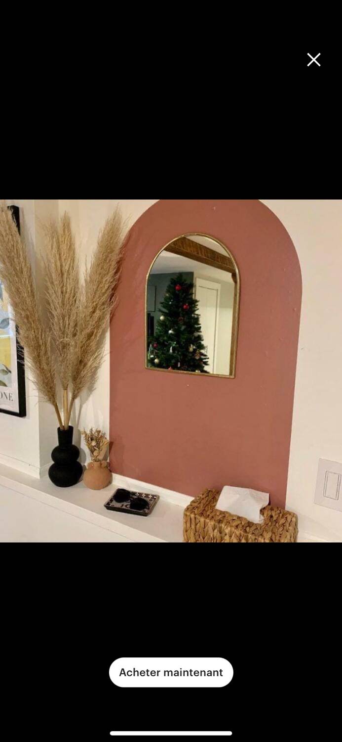 Miroir arche en laiton doré - Miroir marocain fait main, miroir mural arche